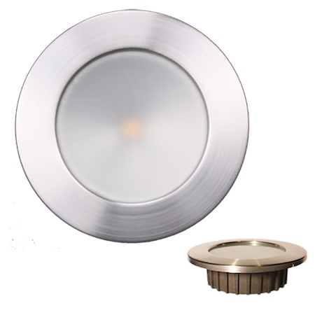 Lunasea Lighting ZERO EMI Recessed 3.5 LED Light-Warm White w/Brushed SS Bezel-12VDC LLB-46WW-0A-BN